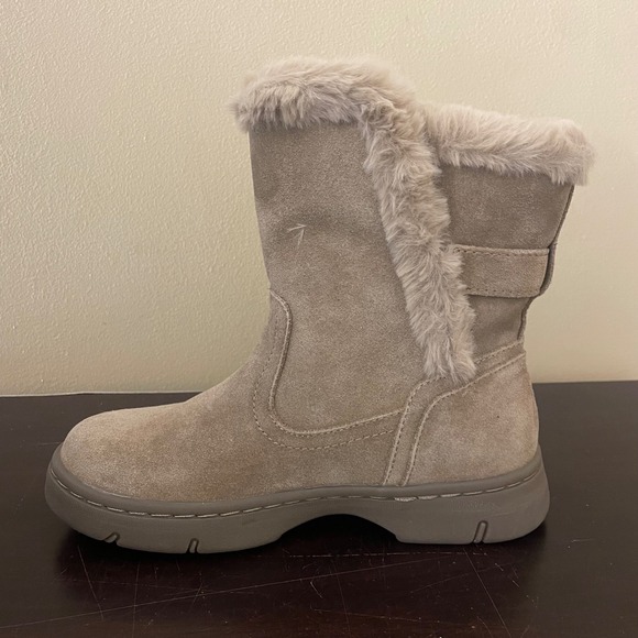 Easy Spirit Graye Womens Ankle Boots Medium Brown Suede Faux Fur Trim Size 5 M - Picture 5 of 8
